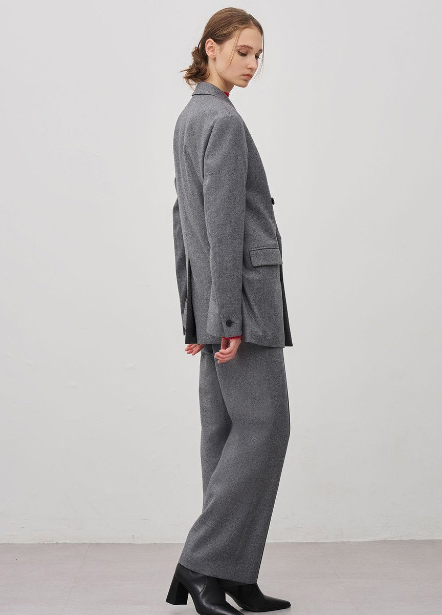 法蘭絨寬版西裝外套